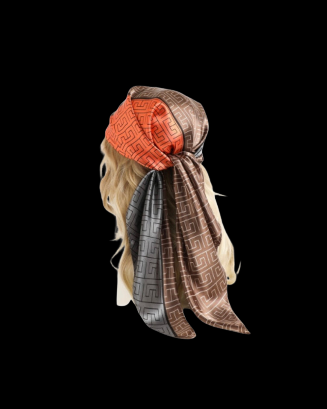 FENDII SILK/ BROWN & ORANGE