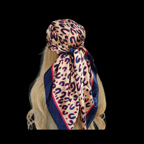 SILK CHEETAH/ BLUE & PINK